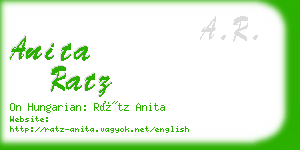 anita ratz business card